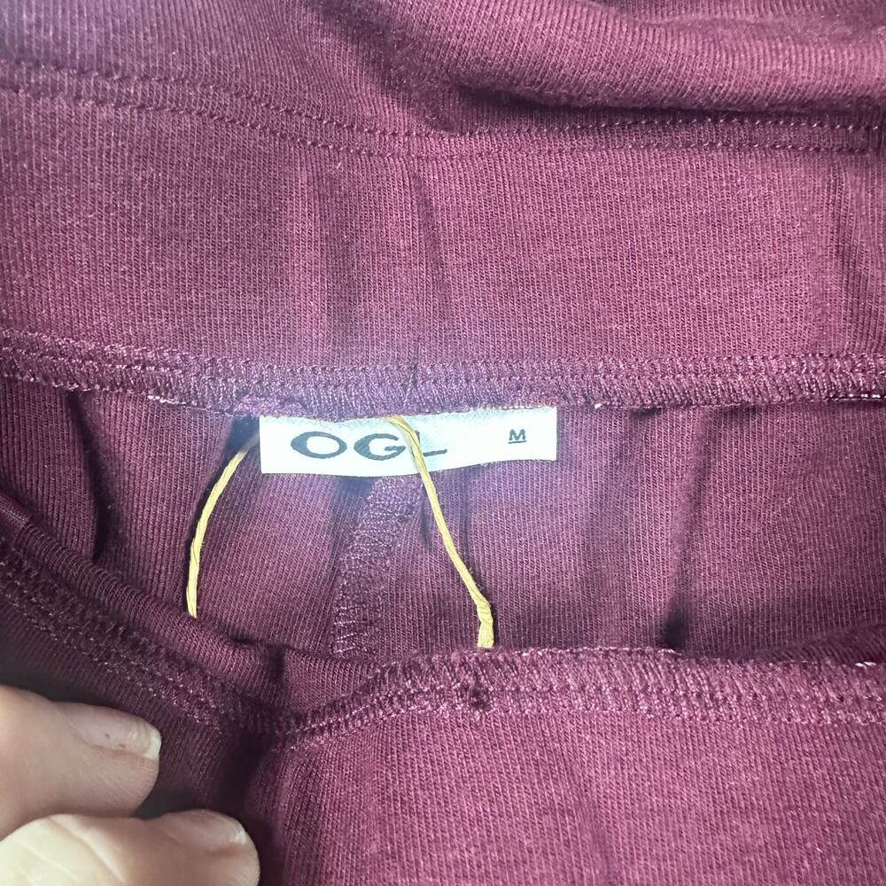 OGL Foldover Waist Pant Garnet Berry M NWT - Picture 2 of 6